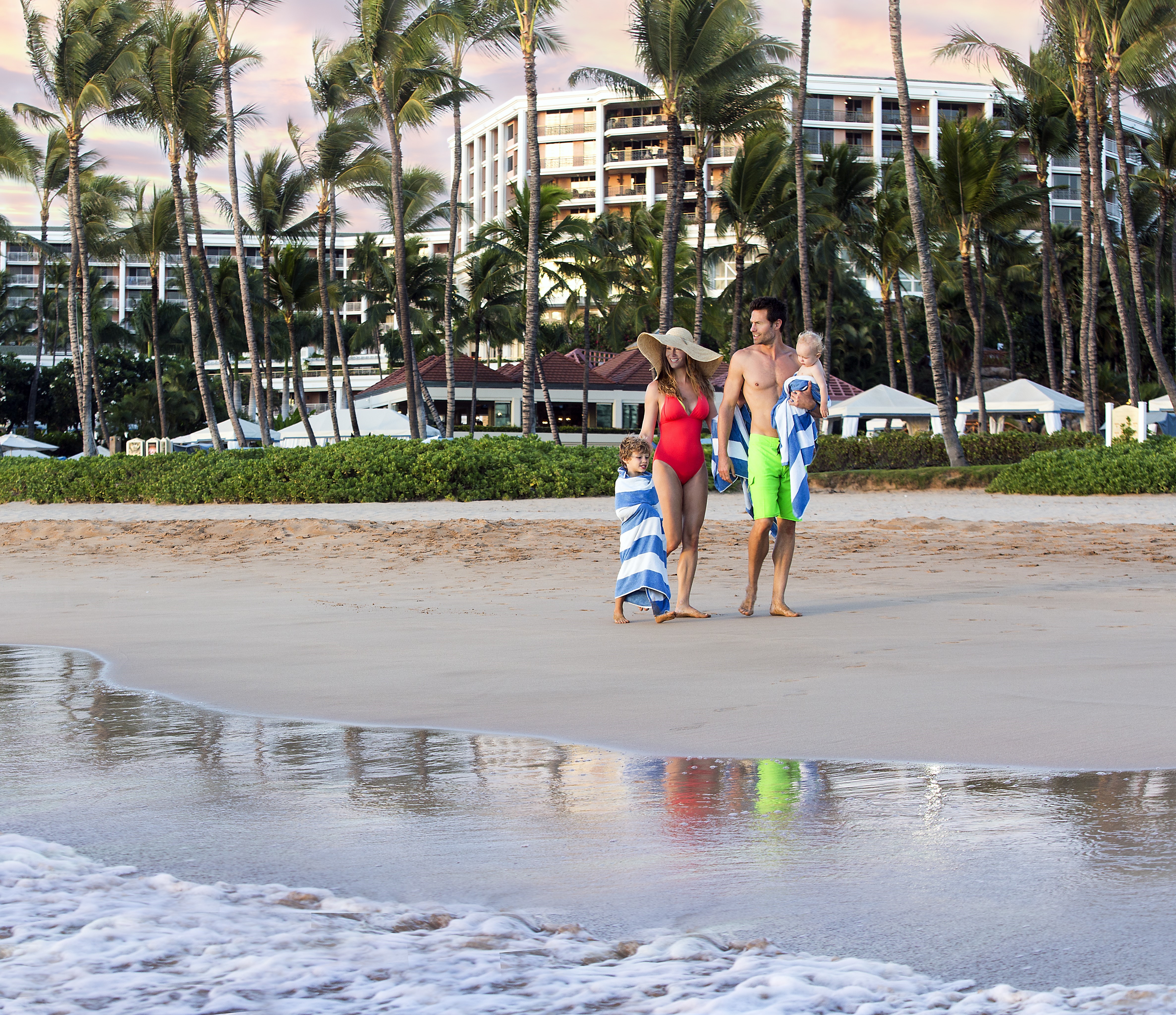 family at beach