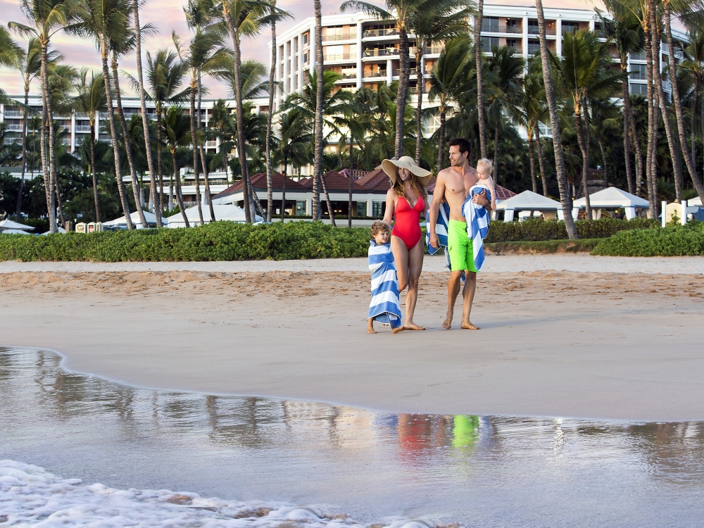 family at beach
