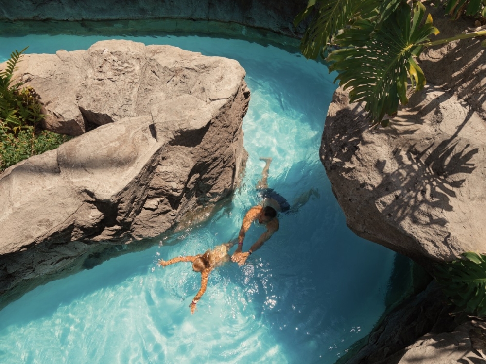 dad and daughter in pool