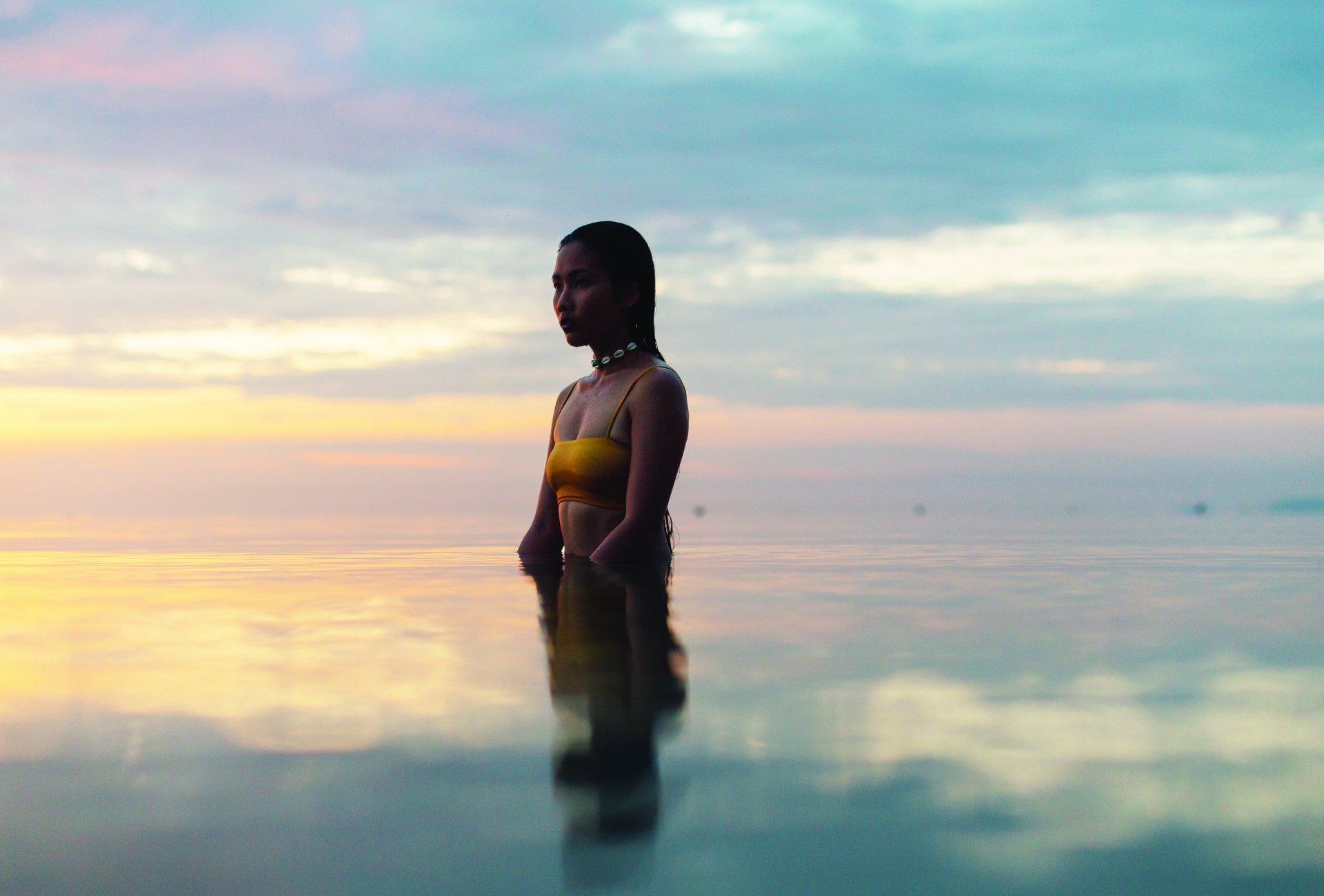 kilolani woman in water stock